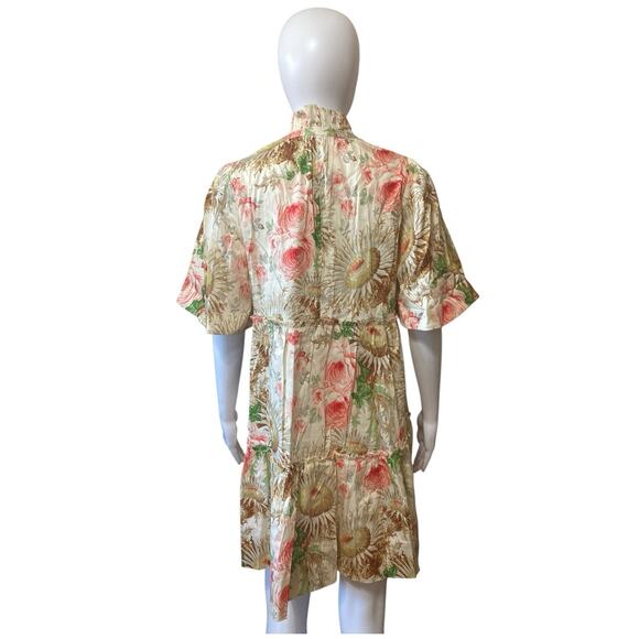 Tuckernuck Sun Faded Floral Crawford Dress Size Large Short Sleeve - Picture 4 of 6